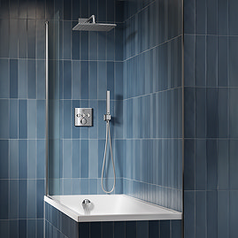 Grohe SmartControl Concealed 3 Outlet Shower Pack with Square Wall Mounted Shower Head and Bath Filler Waste