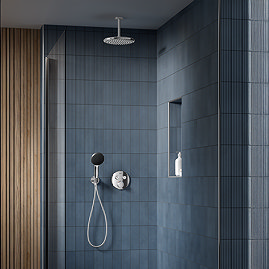 Grohe SmartControl Concealed 2 Outlet Shower System with Ceiling Mounted Vitalio Start 250
