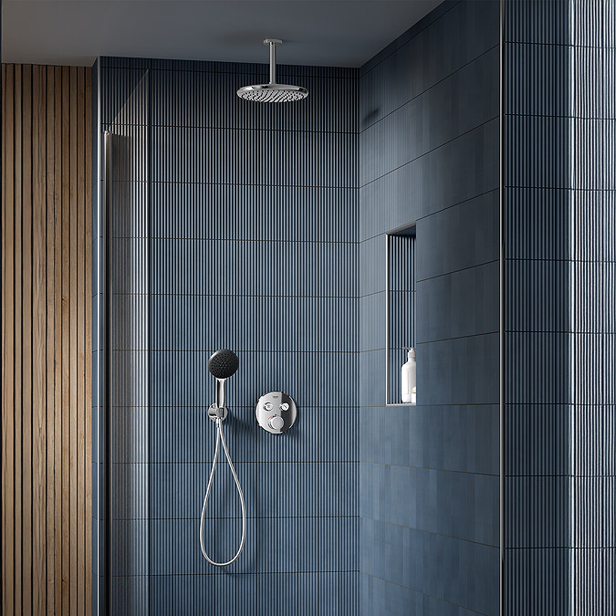 Grohe SmartControl Concealed 2 Outlet Shower System with Ceiling Mounted Vitalio Start 250