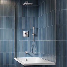 Grohe SmartControl Concealed 3 Outlet Shower Pack with Square Wall Mounted Shower Head and Bath Spout