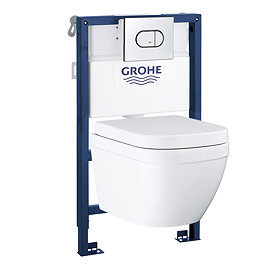 Grohe Solido 0.82m Frame / Euro Rimless Complete WC 5 in 1 Pack + FREE TOILET ROLL HOLDER Large Imag