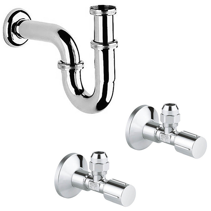 Grohe Solido Euro/Arena COMPLETE Wall Hung Suite (600mm Basin + Cosmo Smart Tap)  In Bathroom Large 