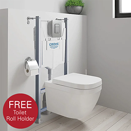 Grohe Solido Euro Ceramic Compact 5-in-1 Pack + FREE QUICKFIX TOILET ROLL HOLDER