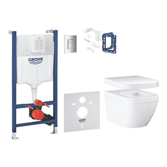 Grohe Solido Euro Ceramic Rimless 6-in-1 Pack - 39889000  In Bathroom Large Image