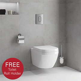 Grohe Solido Euro / Small Plate Complete WC 5 in 1 Pack + FREE QUICKFIX TOILET ROLL HOLDER