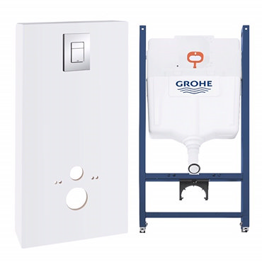 Grohe Solido Monobloc WC Unit Inc. Cistern Frame & Flush Plate - Moon White - 39377LS0  Profile Larg