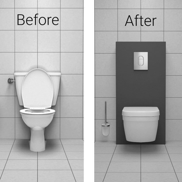 Grohe Solido Monobloc WC Unit Inc. Cistern Frame & Flush Plate - Slate Grey - 39377XI0 Profile Larg
