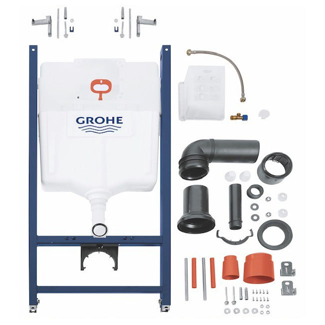 Grohe Solido Monobloc WC Unit Inc. Cistern Frame & Flush Plate - Slate Grey - 39377XI0 Feature Larg