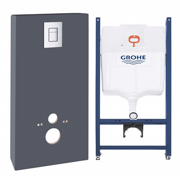 Grohe Solido Monobloc WC Unit Inc. Cistern Frame & Flush Plate - Slate Grey - 39377XI0  Profile Larg
