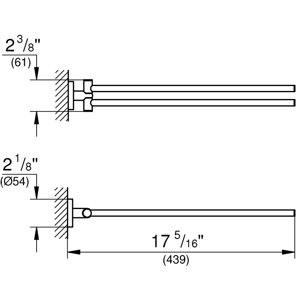 Grohe Start Double Towel Bar - Brushed Bronze