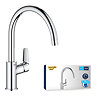 Grohe QuickFix Start Edge Single Lever Kitchen Sink Mixer