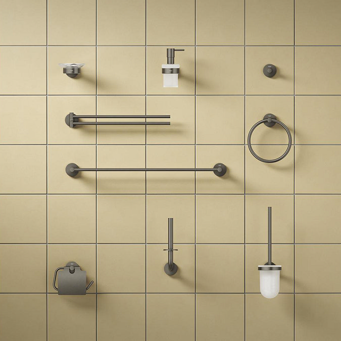 Grohe Start QuickFix Toilet Brush Set - Brushed Anthracite