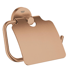 Grohe Start QuickFix Toilet Paper Holder with Cover - Brushed Bronze