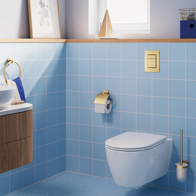 Grohe Start QuickFix Toilet Paper Holder with Cover - Brushed Gold