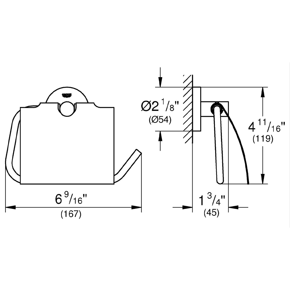 Grohe Start QuickFix Toilet Paper Holder with Cover - Brushed Gold