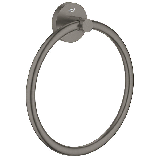 Grohe Start QuickFix Towel Ring - Brushed Anthracite