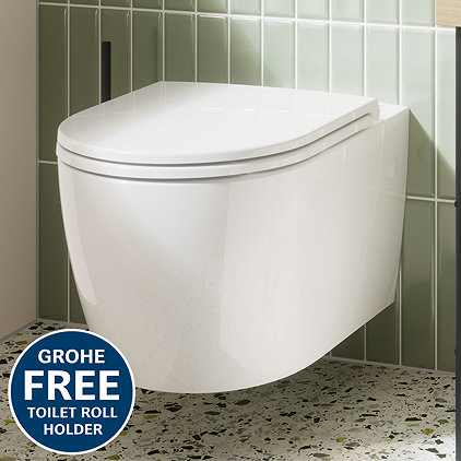 Grohe Start Round Ceramic Wall Hung Pan with Soft Close Seat