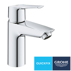 Grohe QuickFix Start S-Size Mono Basin Mixer with Push-Open Waste (Low Pressure) - 24166003 Medium I