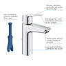 Grohe Start SilkMove ES M-Size Mono Basin Mixer with Pop-up Waste - 23552002  Profile Large Image