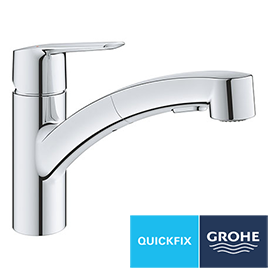 Grohe QuickFix Start Single Lever Kitchen Sink Mixer with Pull Out Spray - Chrome - 30531001 Medium 
