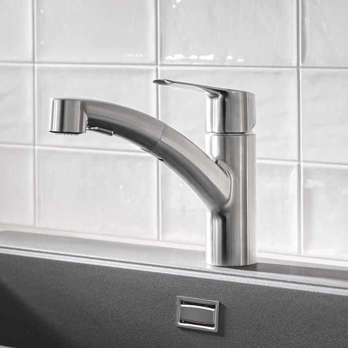 Grohe Start Single Lever Kitchen Sink Mixer with Pull Out Spray - SuperSteel - 30531DC1 Feature Lar