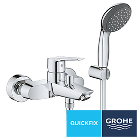 Grohe QuickFix Start Wall Mounted Bath Shower Mixer and Kit - 23413002 Medium Image