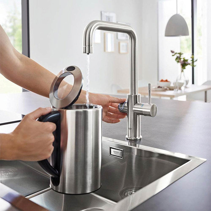 Grohe U-Spout Blue Home Duo Starter Kit - Stainless Steel - 31456DC0 Standard Large Image
