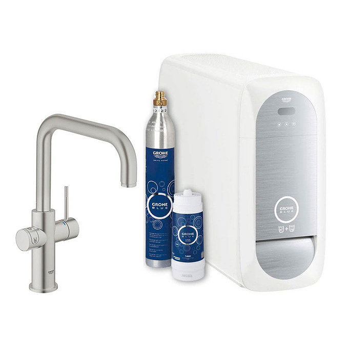 Grohe U-Spout Blue Home Duo Starter Kit - Stainless Steel - 31456DC0 Large Image