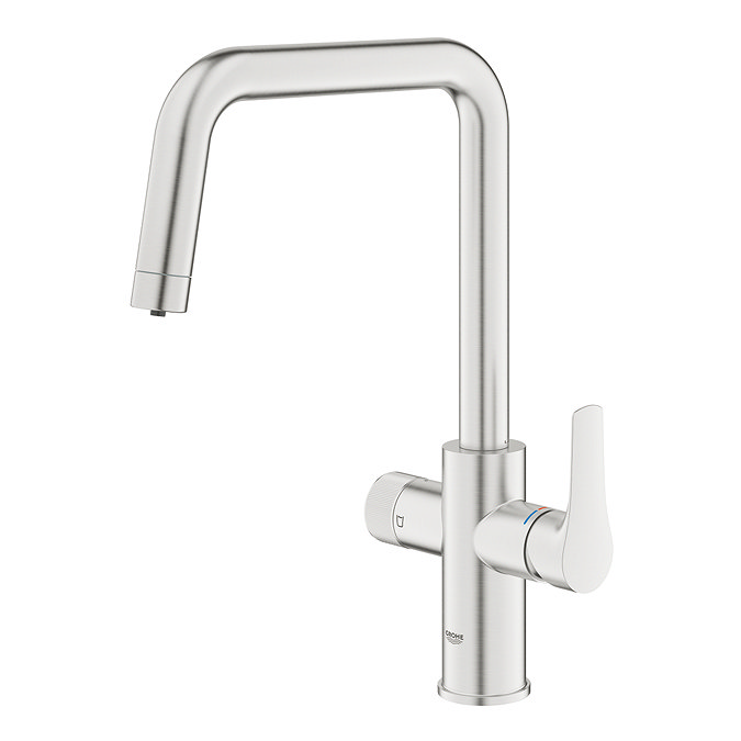 Grohe U-Spout Blue Pure Start Filter Kitchen Mixer Tap - Supersteel - 30595DC0
