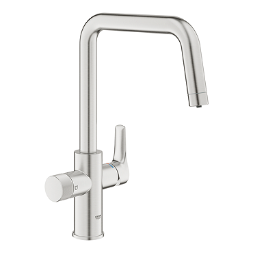 Grohe U-Spout Blue Pure Start Filter Kitchen Mixer Tap - Supersteel - 30595DC0