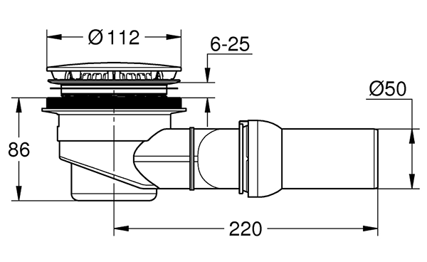 Grohe Universal Shower Tray Waste