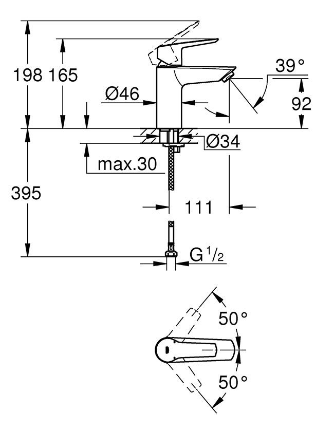 Grohe Vitalio Joy 260 Thermostatic Shower System + FREE BASIN TAP