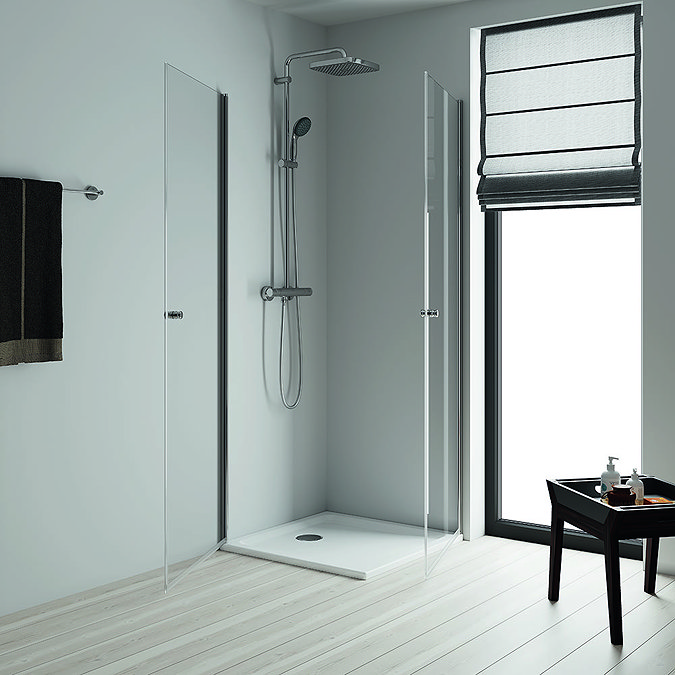 Grohe Vitalio Start 250 Cube Thermostatic Shower System - 26696000  In Bathroom Large Image