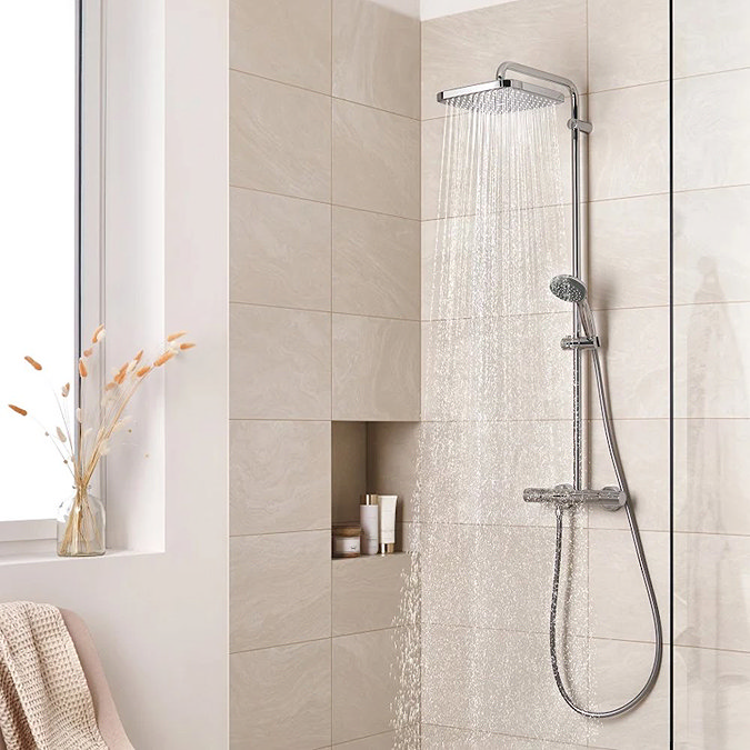 Grohe Vitalio Start 250 Cube Thermostatic Shower System + FREE BASIN TAP