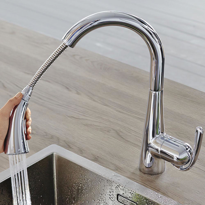 Grohe Zedra Kitchen Sink Mixer with Pull Out Spray - Chrome - 32294001  In Bathroom Large Image