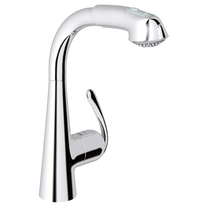 Grohe Zedra Kitchen Sink Mixer with Pull Out Spray - Chrome - 32553000 Large Image