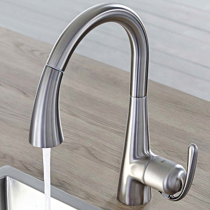 Grohe Zedra Kitchen Sink Mixer with Pull Out Spray - Stainless Steel - 32294SD1  Profile Large Image