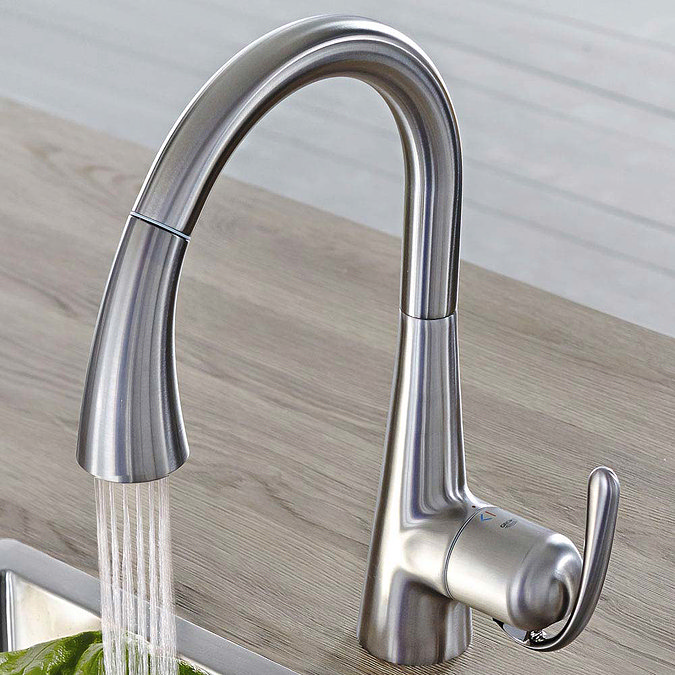 Grohe Zedra Kitchen Sink Mixer with Pull Out Spray - Stainless Steel - 32294SD1  Feature Large Image