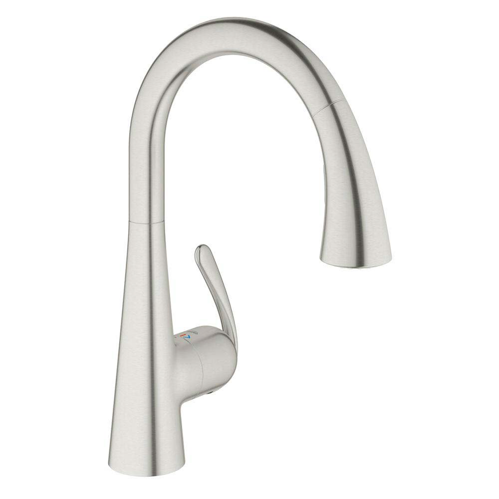 Grohe Zedra Kitchen Sink Mixer With Pull Out Spray Stainless Steel   32294sd1 L 