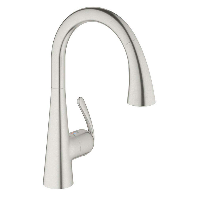 Grohe Zedra Kitchen Sink Mixer with Pull Out Spray - Stainless Steel - 32294SD1 Large Image
