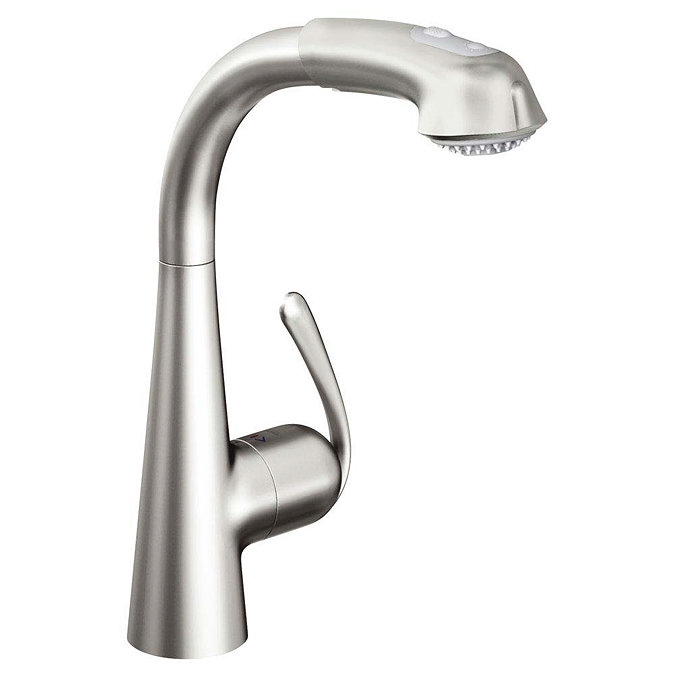 Grohe Zedra Kitchen Sink Mixer with Pull Out Spray - Stainless Steel - 32553SD0 Large Image