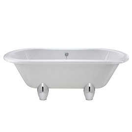 Nuie Grosvenor 1500 x 745mm Double Ended Roll Top Bath with Deacon Leg Set Large Image