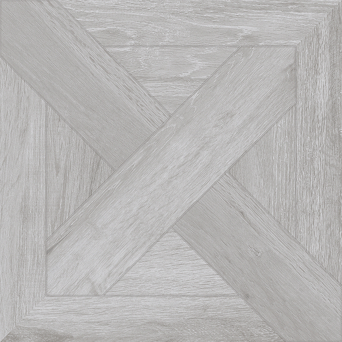 Grover Grey Oak Parquet Woven Wood Effect Floor Tiles - 600 x 600mm