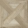 Grover Natural Oak Parquet Woven Wood Effect Floor Tiles - 600 x 600mm