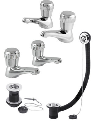 Halo Chrome Bathroom Bath & Basin Taps Large Image