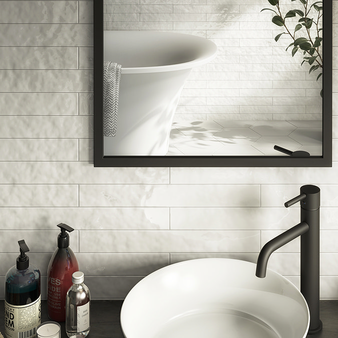 Hamilton Relief Bumpy White Gloss Wall Tiles 50 x 400mm Large Image