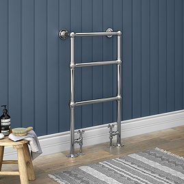 Chatsworth Traditional 949 x 498mm Chrome Towel Rail Large Image