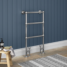 Chatsworth Traditional 949 x 498mm Chrome Towel Rail Large Image