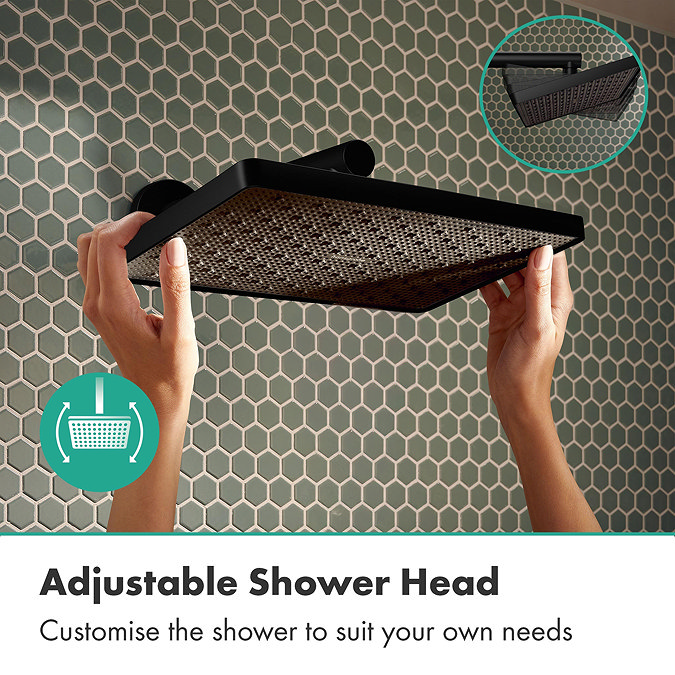 hansgrohe Activera Q EcoSmart 8 l/min Overhead Shower Head - Matt Black