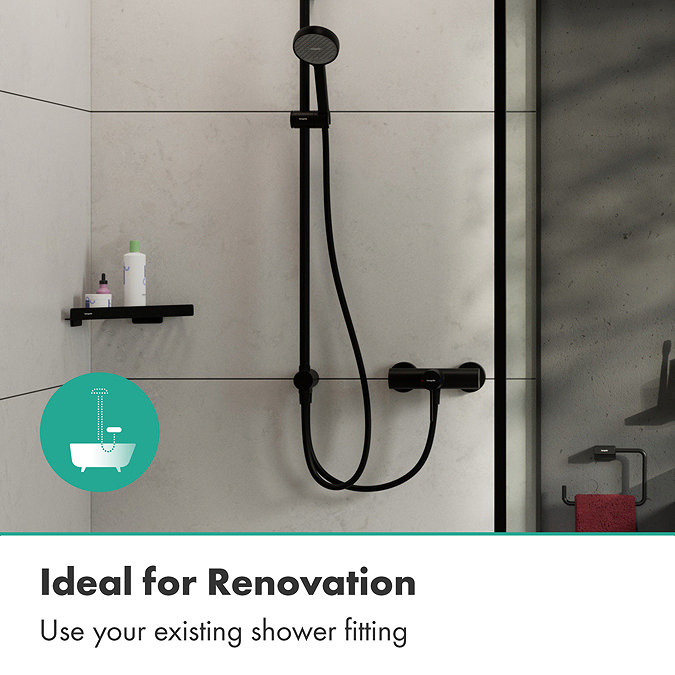 hansgrohe Activera Q EcoSmart Reno Shower Kit - Matt Black